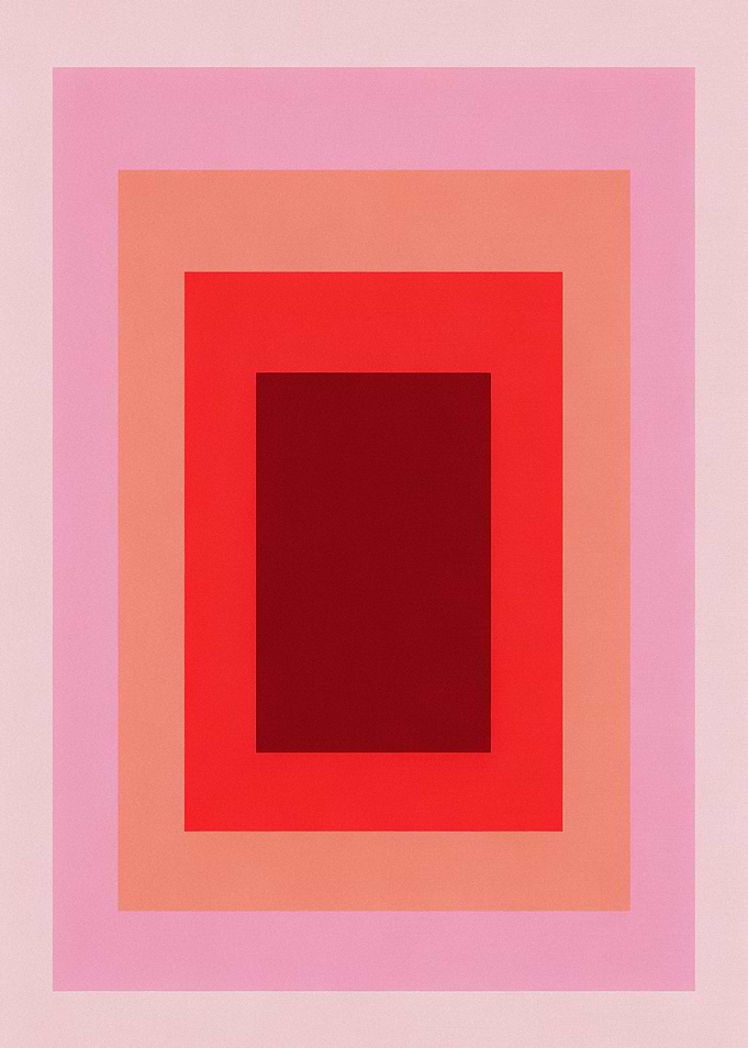 Modern Abstract Minimalist Red Squares - Red Gradient Geometry