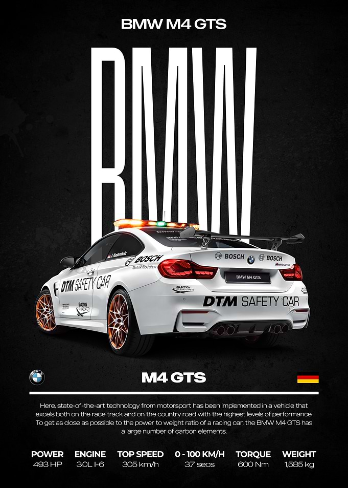 BMW M4 GTS Safety Car Poster
