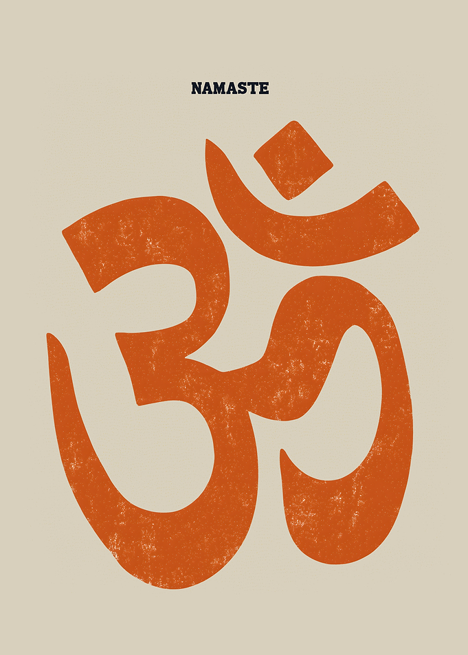 Om Symbol with Namaste Text