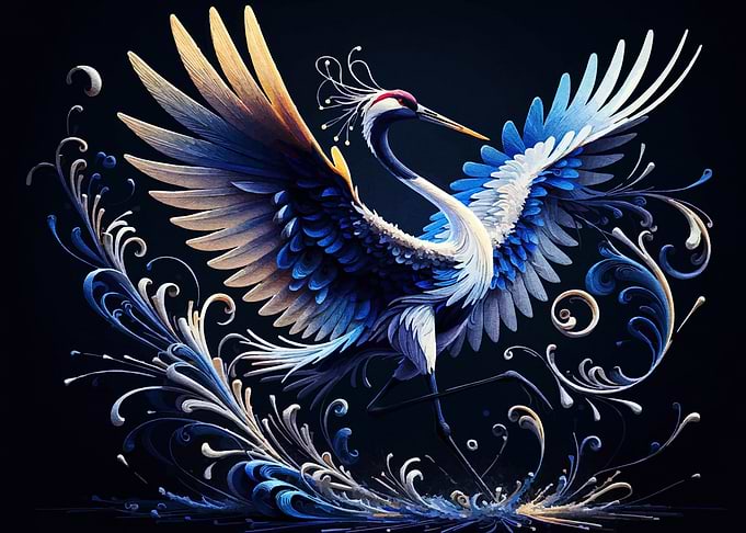 Elegant Crane with Ornate Details