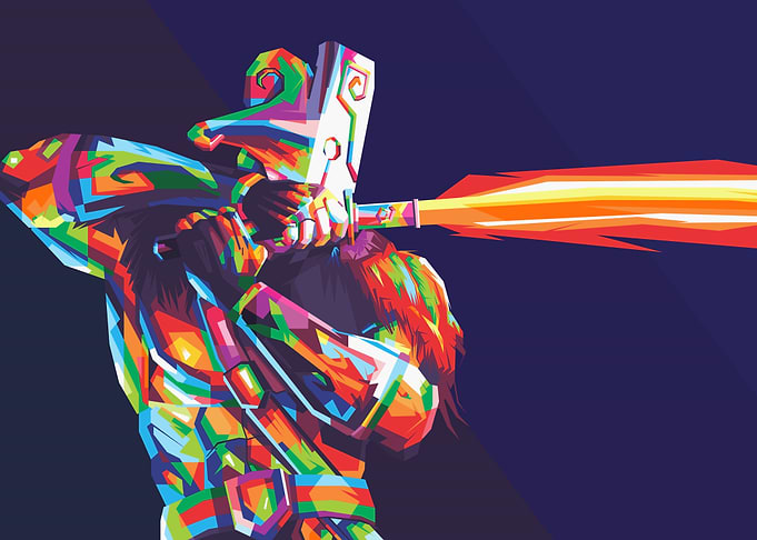 The Masked Warriror Colorful Pop Art
