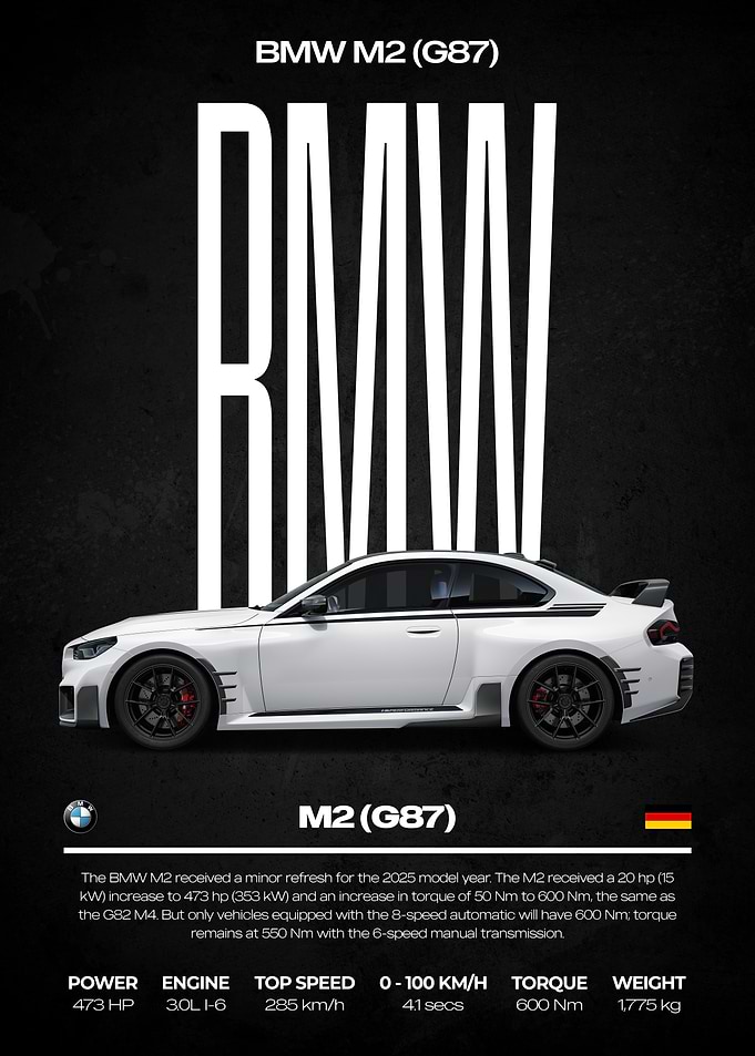 BMW M2 (G87) Car Poster