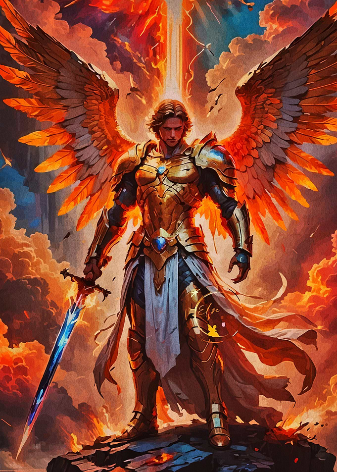 Winged Warrior with Sword
