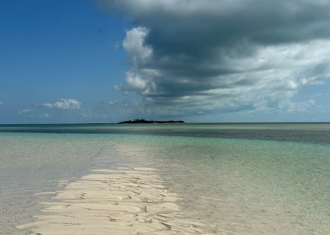 Tropical Beach with Island View