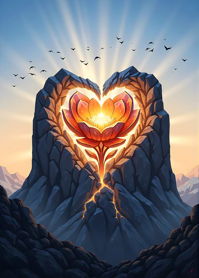 Stone Heart Lotus Flower Mountain