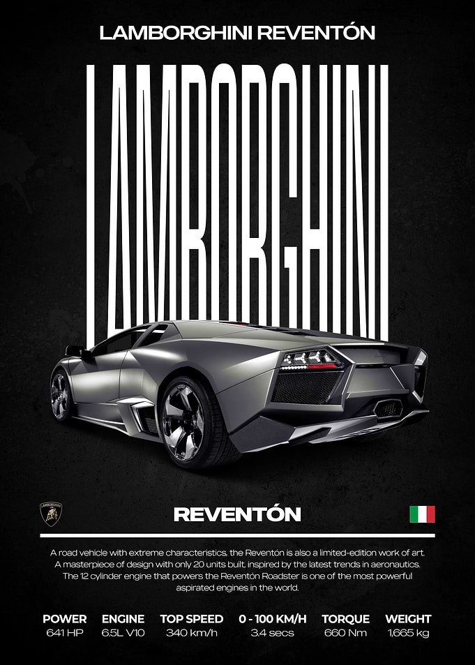 Lamborghini Reventón Car Poster