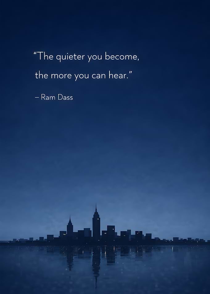 Quiet Cityscape with Inspirational Quote