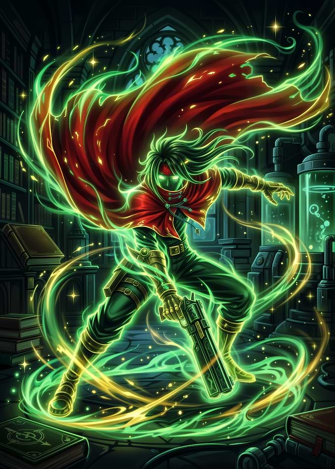 Vincent Valentine with Green Energy Aura