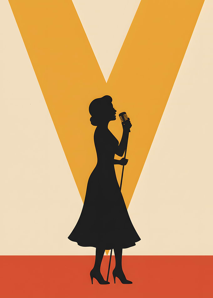 Silhouette Singer with Microphone