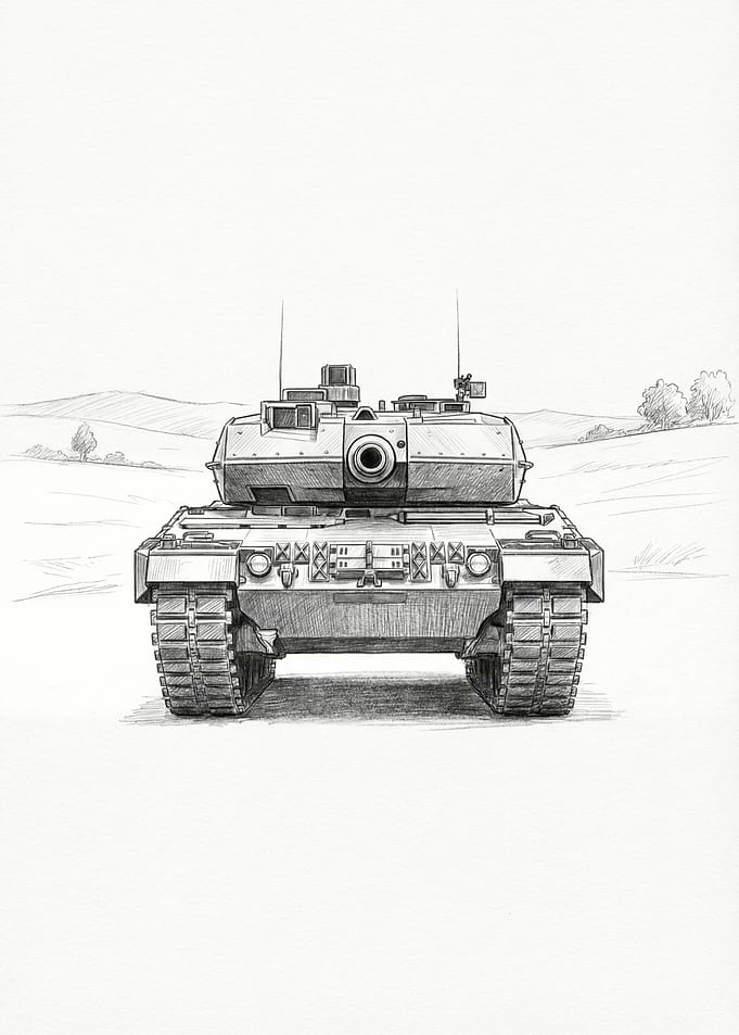 Tank Sketch on Landscape