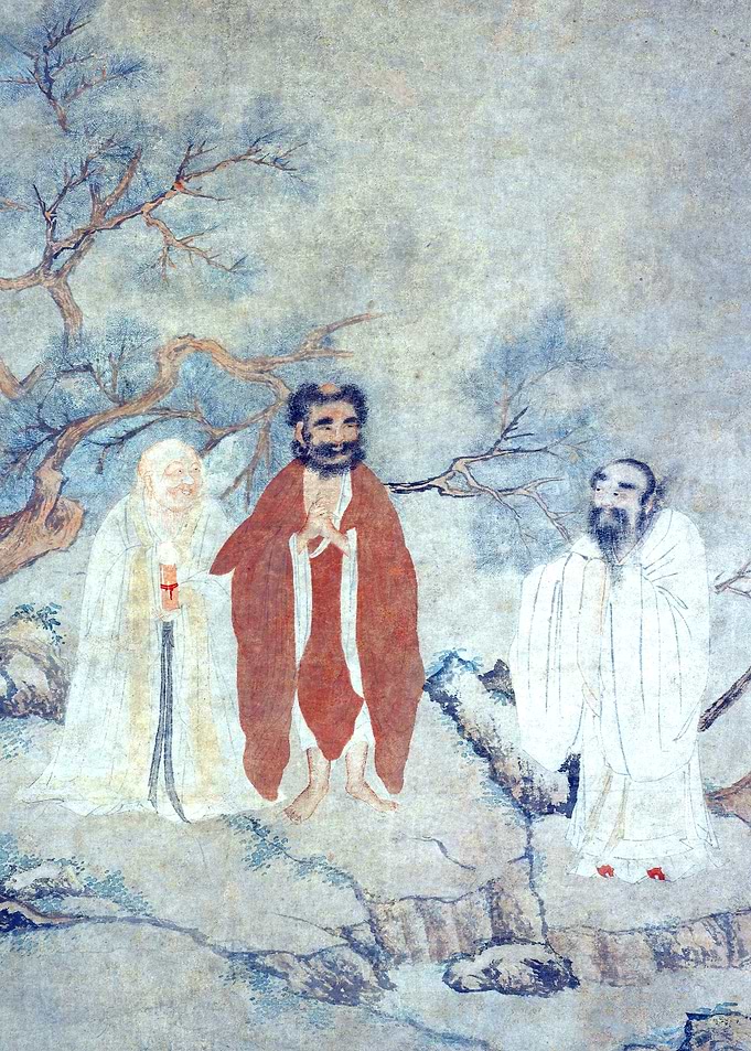 Buddha, Laozi and Confucius Chinese Painting
