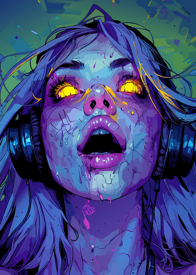 Euphoric Woman with Headphones