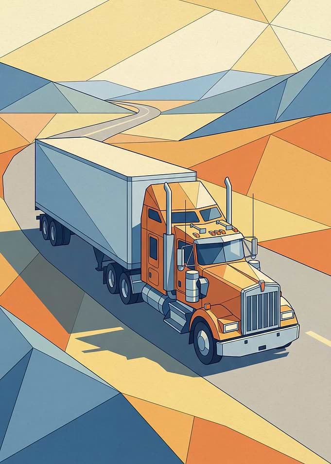 Geometric Truck on the Road