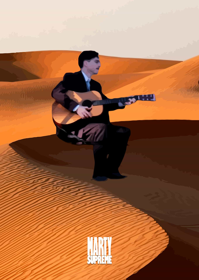 Marty Supreme Desert Guitarist