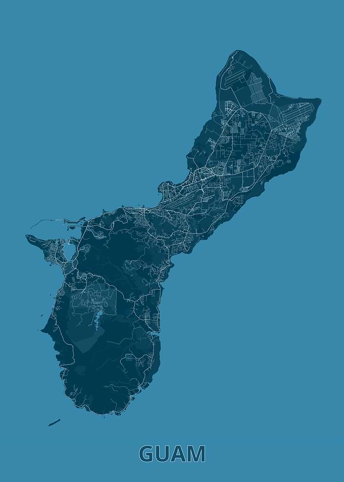 Guam Map - Detailed Topography