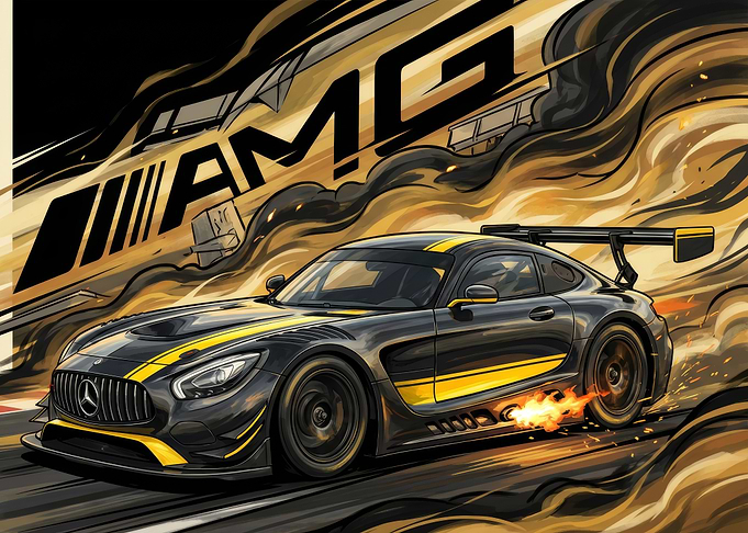 AMG Race Car Digital Art