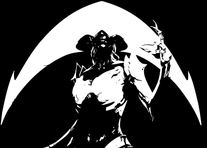Black and White Warrior Silhouette