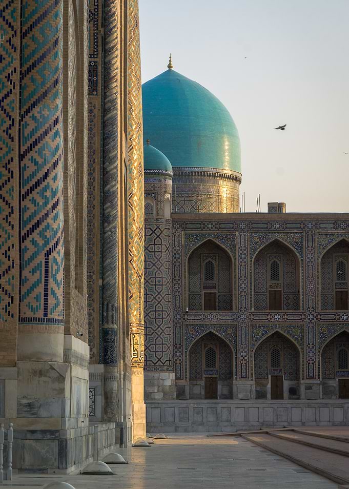 Sunrise over Registan Square, Samarkand, Uzbekistan