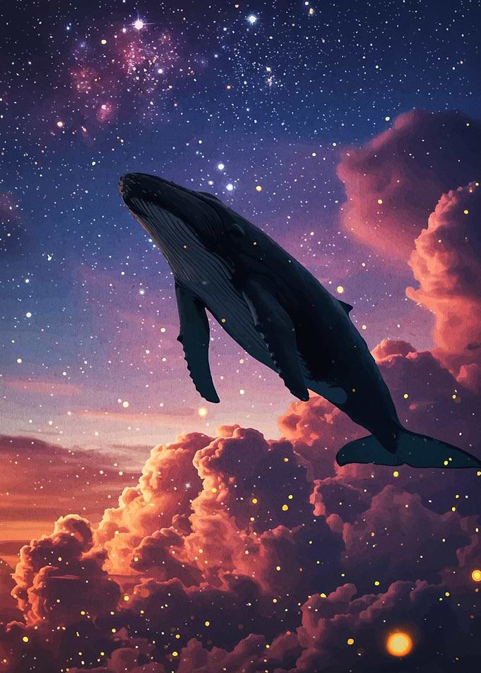 Whale in the starry sky