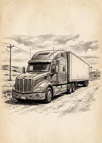 Truck on a Dirt Road Sketch