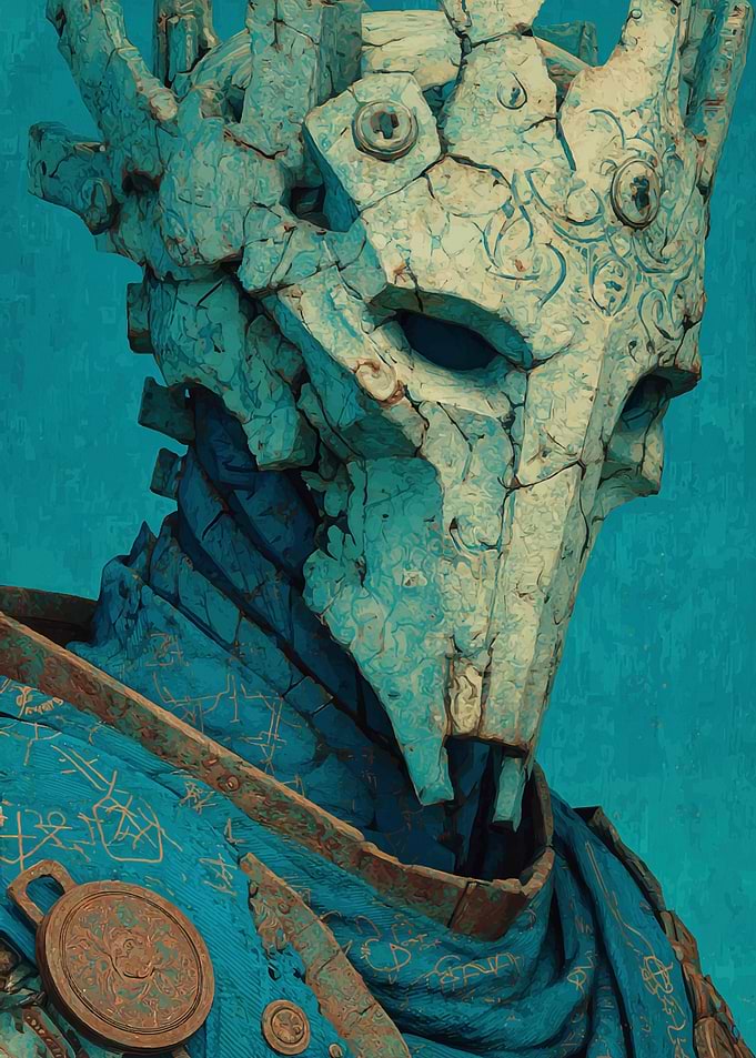 Stone Guardian with Turquoise Armor