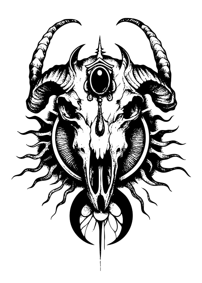 Goat Skull with Occult Symbolism