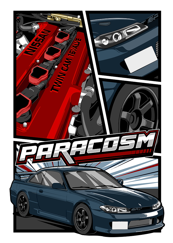Paracosm Nissan S14 Comic Style Art