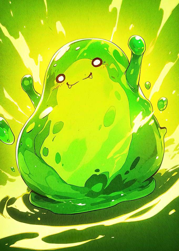 Cute Green Slime Character
