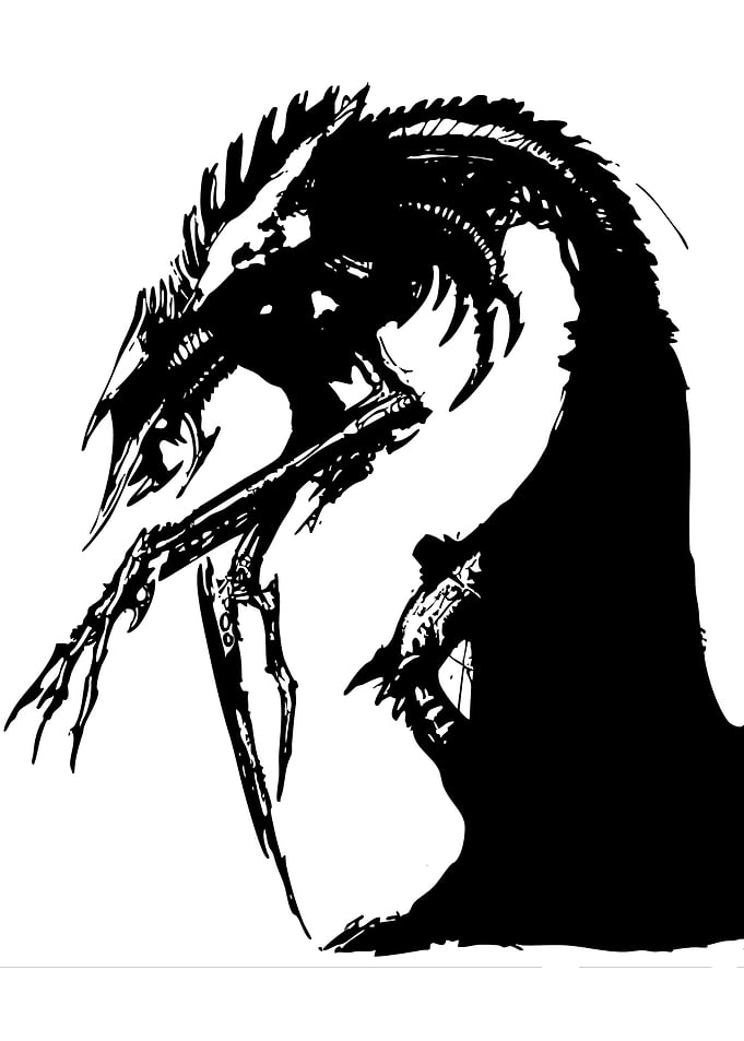 jin gitaxias Black and White Illustration