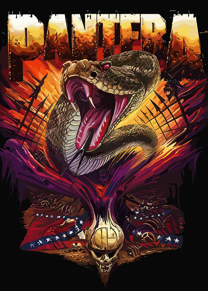 Pantera Band Snake Skull Artwork