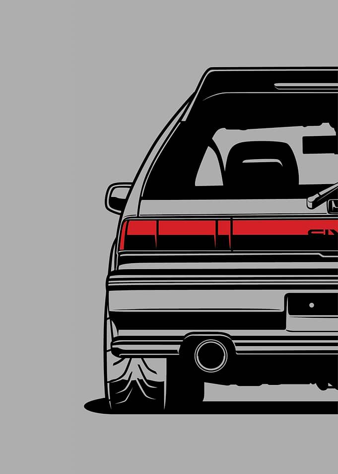 Honda Civic Retro - Minimalistic