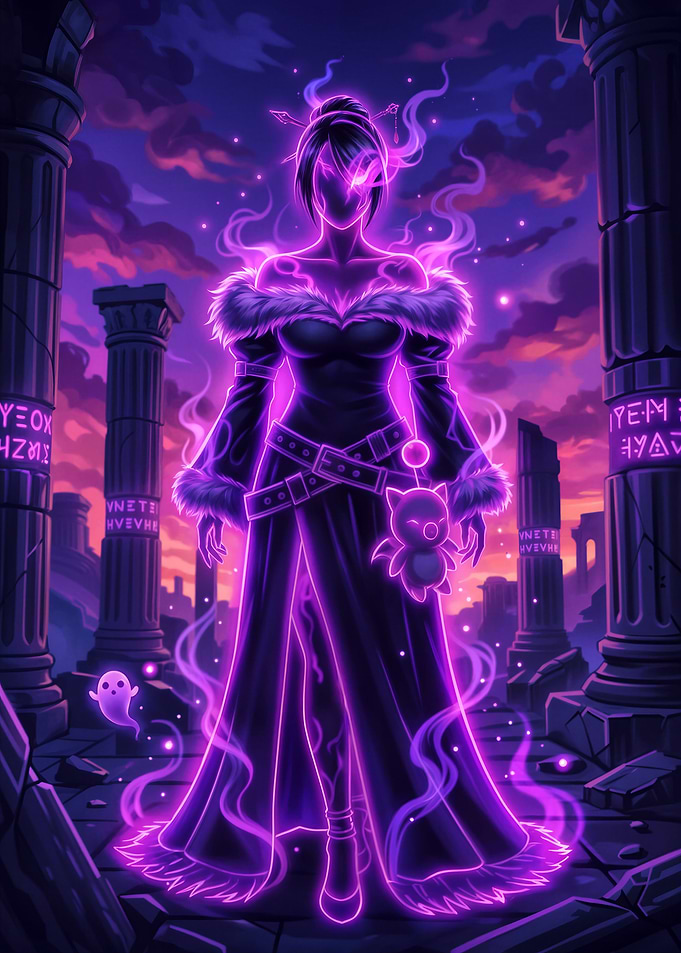 Mystic Lulu with Moogle and Ghost