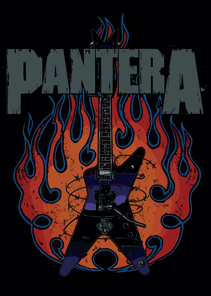 Pantera Guitar Flames