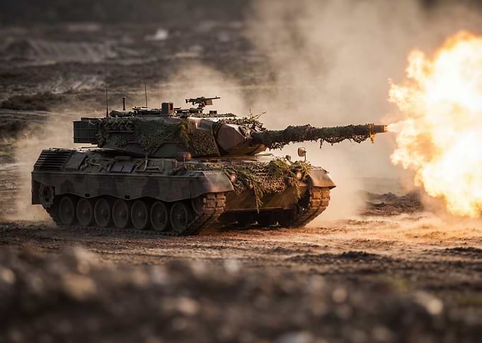Firing Leopard Tank