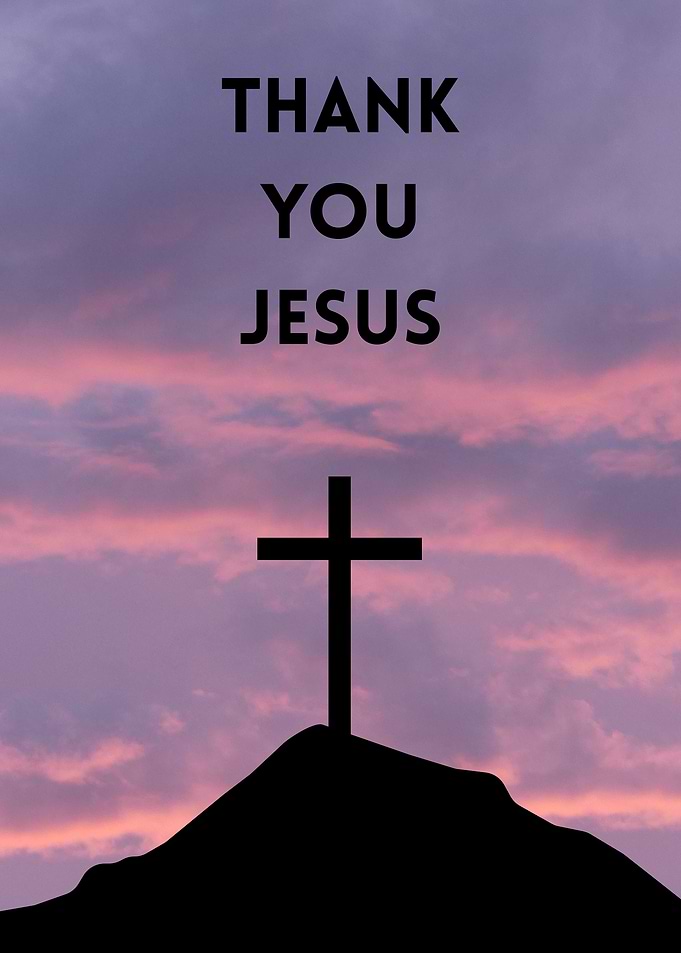 Thank You Jesus Cross Silhouette