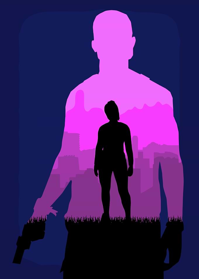 Silhouette of a Woman and a Man
