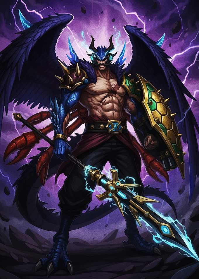 Winged Warrior with Spear and Shield