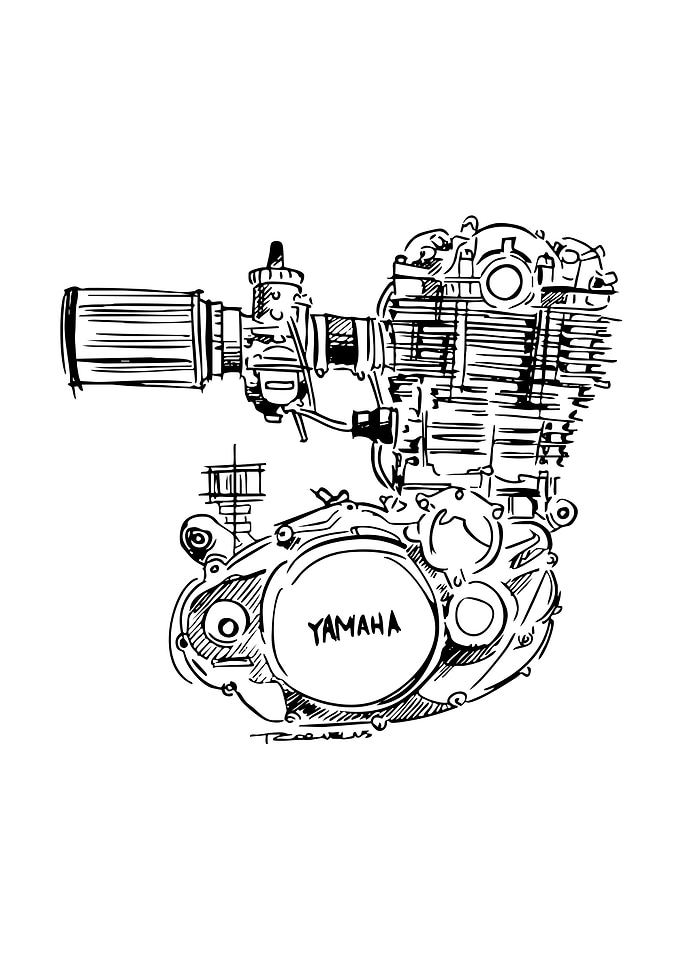 Yamaha Engine Sketch