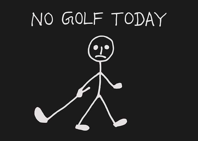 No Golf Today Golf Lover Stickman With Golf Club (light version)