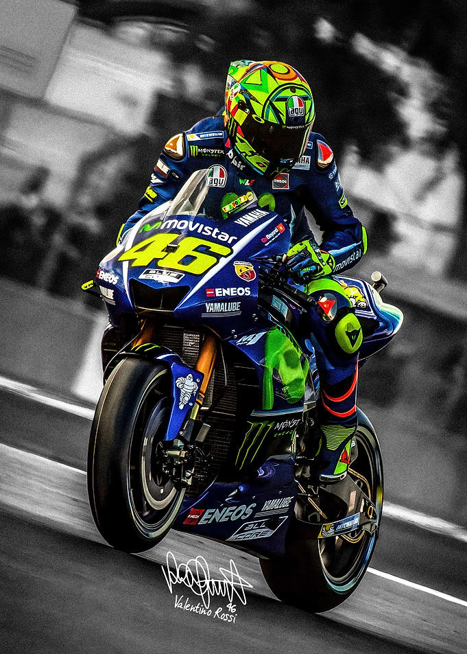 Valentino Rossi on Yamaha Motorcycle