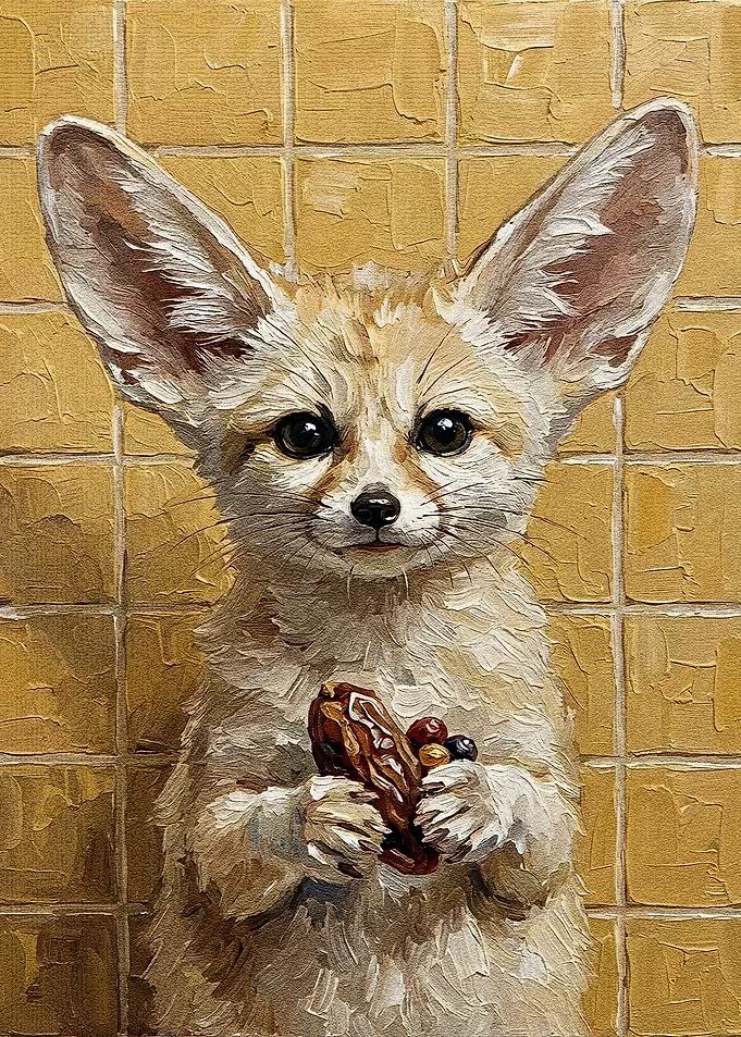 Fennec Fox with Date Painting