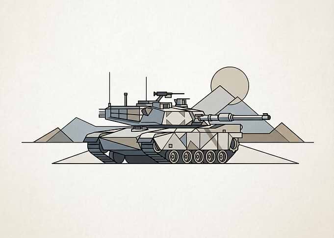 Minimalist Tank Illustration