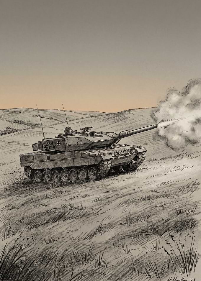 Leopard 2 Tank Firing Illustration