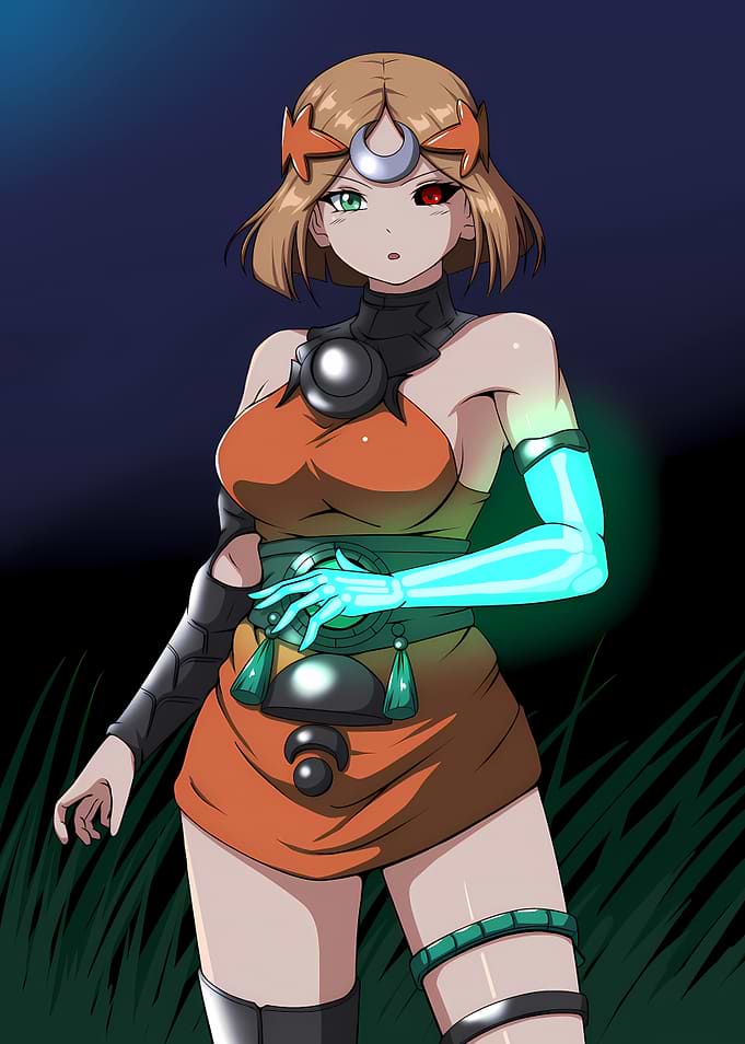 Hades Girl with Cybernetic Arm