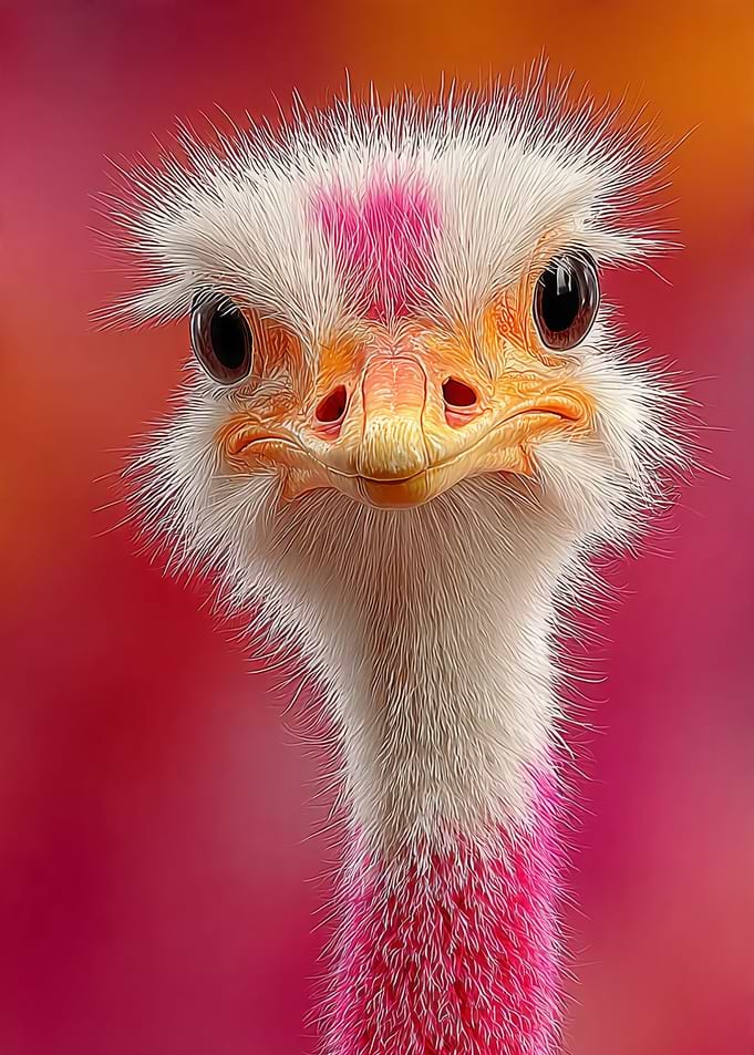 Close-up of a Pink Ostrich