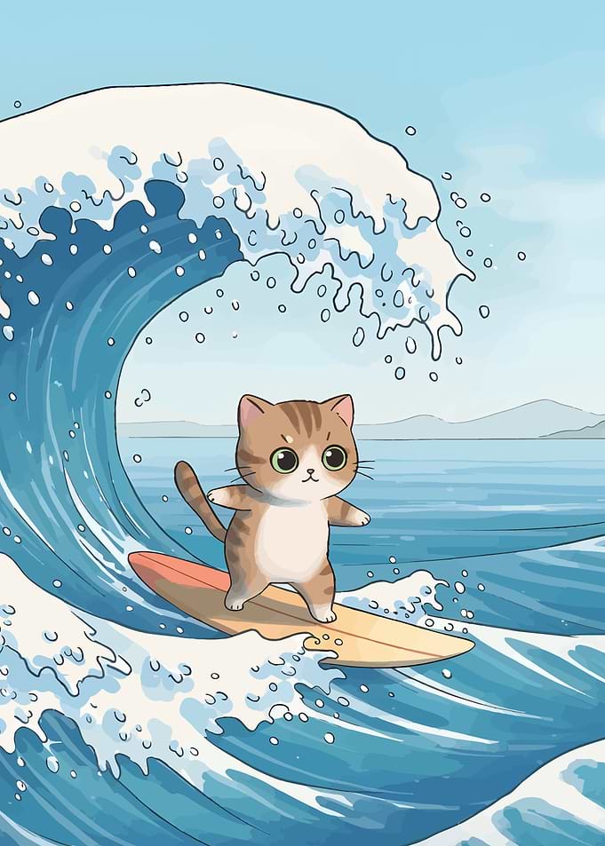 Surfing Cat