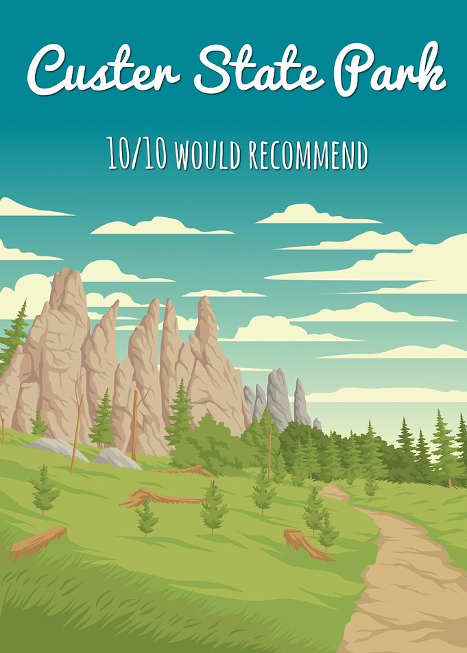 Custer State Park Black Hills Retro