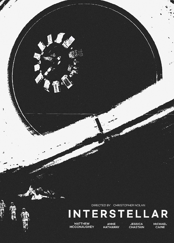 Interstellar Movie Poster Black and White