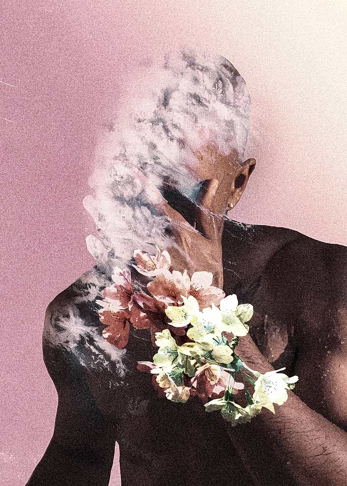 Floral Portrait with Abstract Overlay Frank Ocean