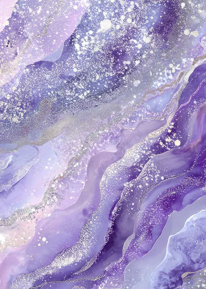 Purple and Silver Amethyst Geode Art